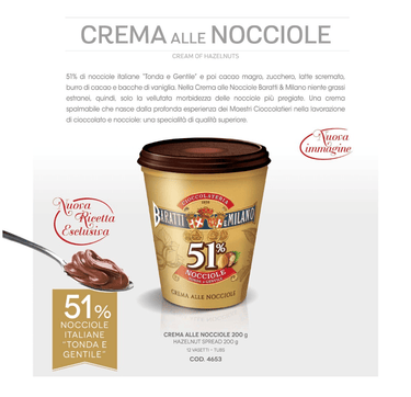 Baratti & Milano - Crema alle nocciole 200g - Rosato Vini